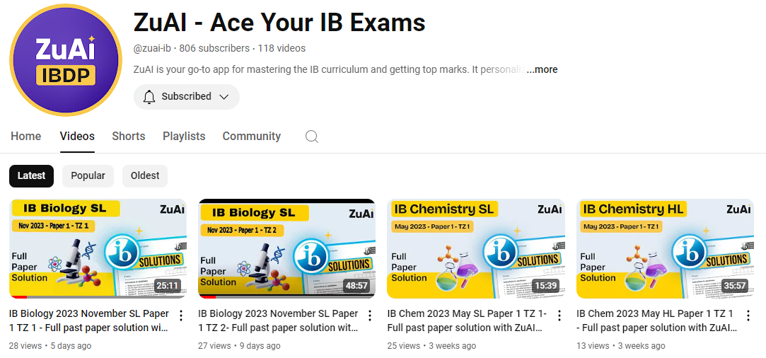 ZuAI- an AI app for IB board exams